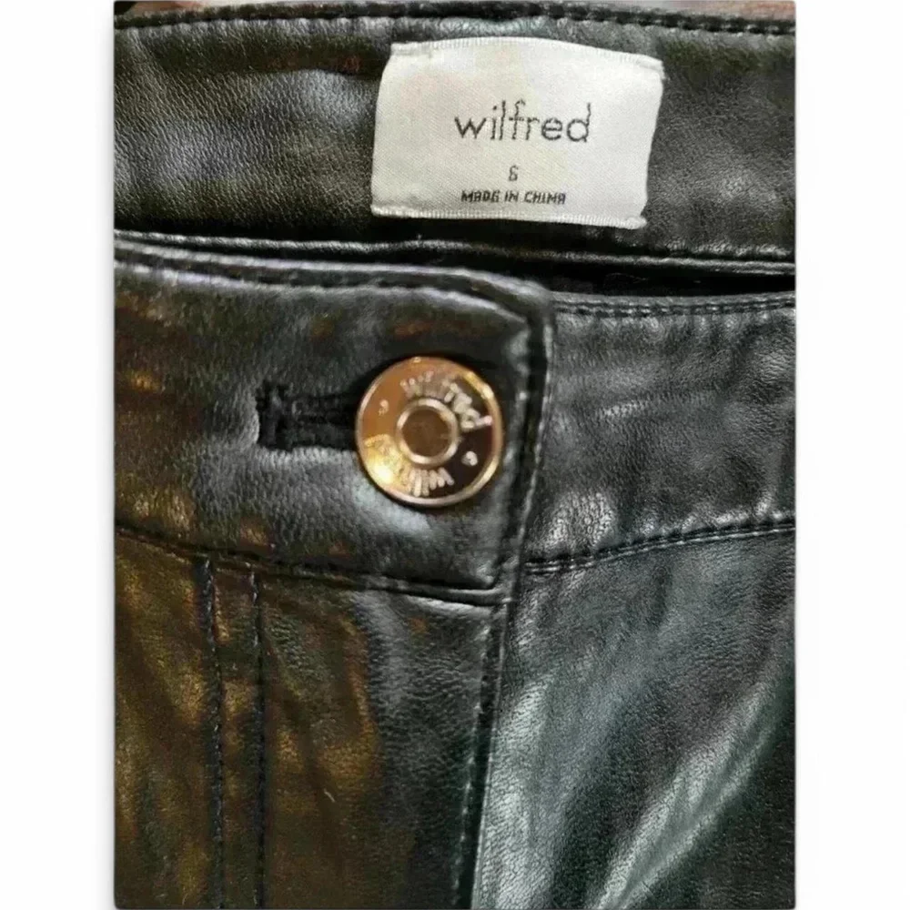 Wilfred Black Faux Leather Pants Size 6 - Picture 5 of 5